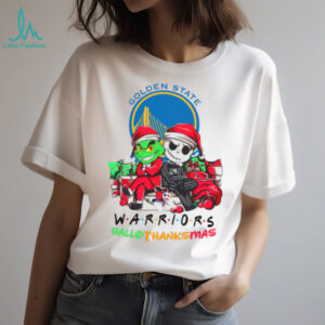 Grinch And Jack Golden State Warriors Friends HalloThanksMas T Shirt