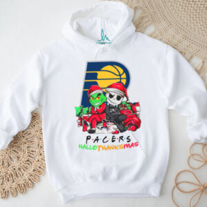 Grinch And Jack Indiana Pacers Friends HalloThanksMas T Shirt