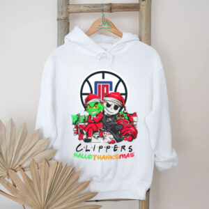 Grinch And Jack LA Clippers Friends HalloThanksMas T Shirt