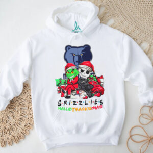 Grinch And Jack Memphis Grizzlies Friends HalloThanksMas T Shirt