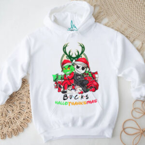 Grinch And Jack Milwaukee Bucks Friends HalloThanksMas T Shirt