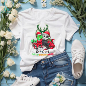 Grinch And Jack Milwaukee Bucks Friends HalloThanksMas T Shirt