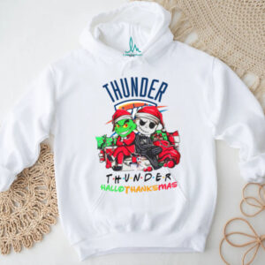 Grinch And Jack Oklahoma City Thunder Friends HalloThanksMas T Shirt