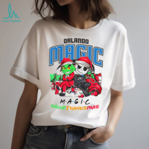 Grinch And Jack Orlando Magic Friends HalloThanksMas T Shirt
