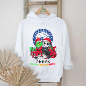 Grinch And Jack Philadelphia 76ers Friends HalloThanksMas T Shirt