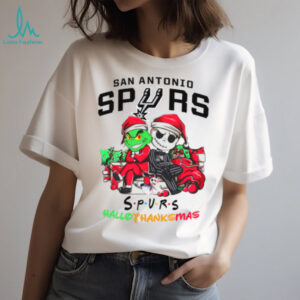 Grinch And Jack San Antonio Spurs Friends HalloThanksMas T Shirt