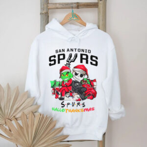 Grinch And Jack San Antonio Spurs Friends HalloThanksMas T Shirt