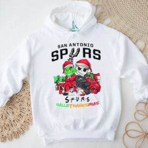 Grinch And Jack San Antonio Spurs Friends HalloThanksMas T Shirt