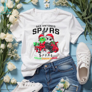 Grinch And Jack San Antonio Spurs Friends HalloThanksMas T Shirt
