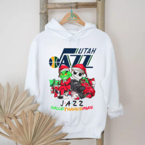 Grinch And Jack Utah Jazz Friends HalloThanksMas T Shirt
