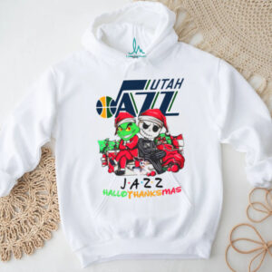 Grinch And Jack Utah Jazz Friends HalloThanksMas T Shirt