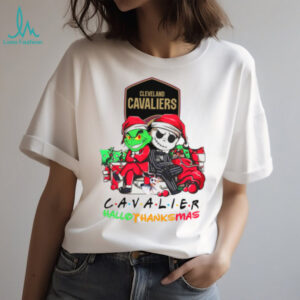 Grinch And Jack cleveland cavalier Friends HalloThanksMas T Shirt