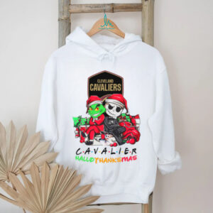 Grinch And Jack cleveland cavalier Friends HalloThanksMas T Shirt