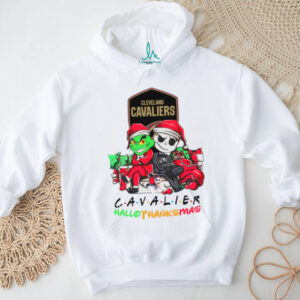 Grinch And Jack cleveland cavalier Friends HalloThanksMas T Shirt