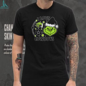 Grinch I Love Cowboys Christmas T Shirt