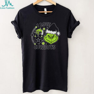 Grinch I Love Cowboys Christmas T Shirt
