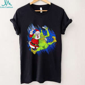 Grinch Santa Claus Christmas lights sweater