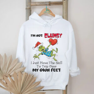 Grinch Santa hat I’m not clumsy I just have the skill to trip over my own feet Christmas shirt