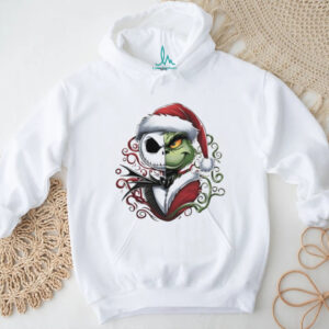 Grinch and Jack Skellington Christmas Holiday Movie Friends Santa Hat Christmas shirt