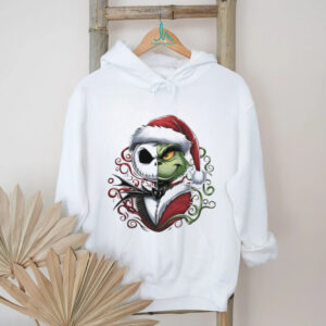 Grinch and Jack Skellington Christmas Holiday Movie Friends Santa Hat Christmas shirt