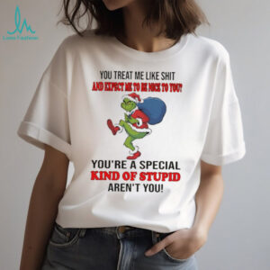 Grinch you treat me like shit and expect ne to be nice to you you’re a special kind of stupid aren’t you Christmas shirt