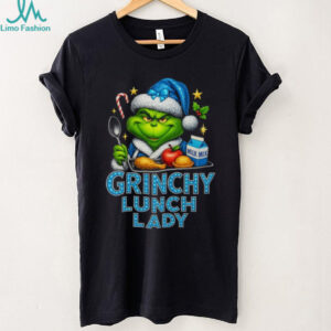 Grinchy Lunch Lady Christmas T Shirt Cafeteria Crew Holiday Apparel