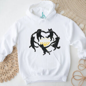 Hanukkah Black Cat Menorah Candle Happy Chrismukkah shirt
