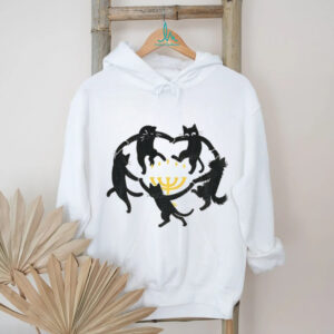 Hanukkah Black Cat Menorah Candle Happy Chrismukkah shirt