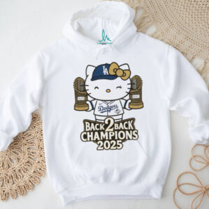 Hello Kitty holding Trophy Back to Back Los Angeles Dodgers MLB Baseball 2025 shirt