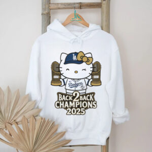 Hello Kitty holding Trophy Back to Back Los Angeles Dodgers MLB Baseball 2025 shirt