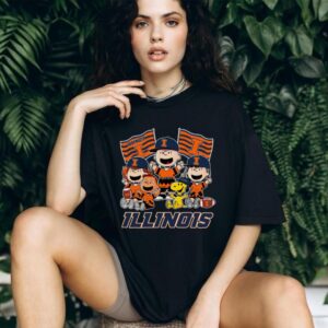 Illinois Fighting Illini Shop Snoopy Charlie Brown And Friends Illini Flags T Shirt