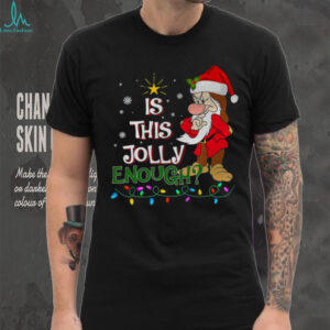 Is This Jolly Enough Grumpy Elf Pajama Christmas Lights T Shirt