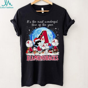 It’s The Most Wonderful Time Of The Years Peanuts Characters X Arizona Diamondbacks Merry Christmas T Shirt