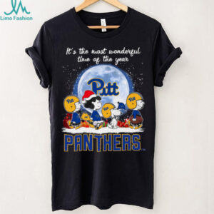 It’s The Most Wonderful Time Of The Years Peanuts Characters X Pittsburgh Panthers Merry Christmas T Shirt