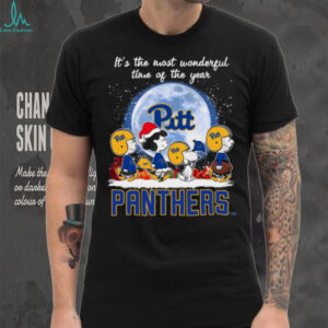 It’s The Most Wonderful Time Of The Years Peanuts Characters X Pittsburgh Panthers Merry Christmas T Shirt