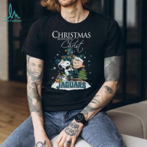 Jacksonville Jaguars Snoopy Begins With Christ And Friends Peanuts Christmas Shirt