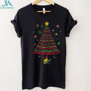 Jimmy Buffett Christmas tree fins volcano come Monday Merry Christmas shirt