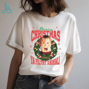 Kevin Mccallister Home Alone movie ya filthy animal Merry Christmas shirt
