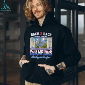 LA Dodgers back to back 2024 2025 World Series Champions trophy shirt