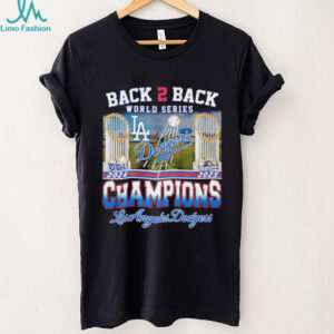 LA Dodgers back to back 2024 2025 World Series Champions trophy shirt