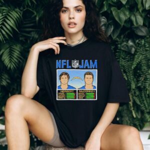 Ladd McConkey and Justin Herbert NFL Jam Los Angeles Chargers shirt