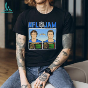 Ladd McConkey and Justin Herbert NFL Jam Los Angeles Chargers shirt