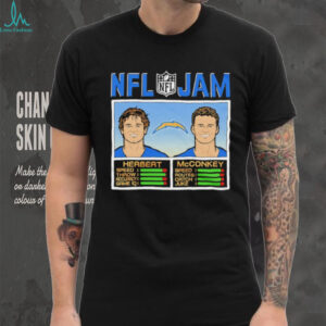 Ladd McConkey and Justin Herbert NFL Jam Los Angeles Chargers shirt