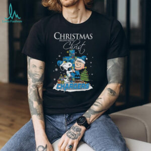 Los Angeles Chargers Snoopy Begins With Christ And Friends Peanuts Christmas Shirt