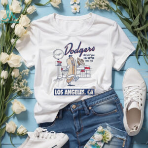 Los Angeles Dodgers Servin’ You LA Style Since 1958 CA Deli Mascot T shirts