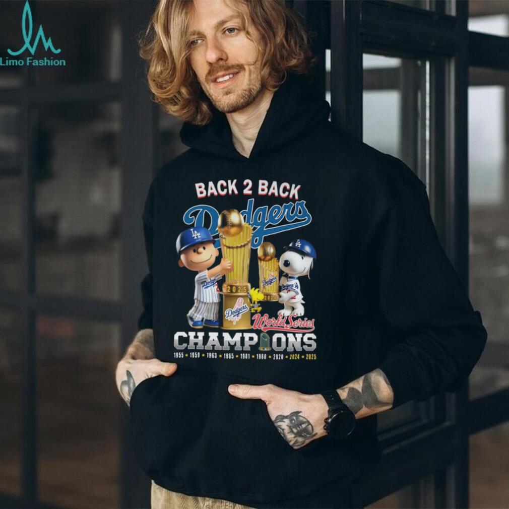 Los Angeles Dodgers Snoopy Back 2 Back Champions T Shirt Los Angeles Dodgers Snoopy Back 2 Back Champions T Shirt