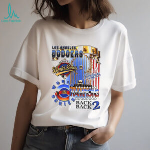 Los Angeles Dodgers World Series Champions Back 2 Back 2025 trophy MLB logo shirt