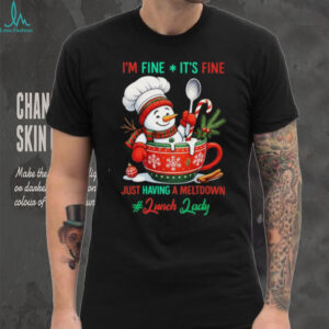 Lunch Lady Christmas One Meltdown At A Time Snowman Winter T Shirt Lunch Lady Christmas One Meltdown At A Time Snowman Winter T Shirt