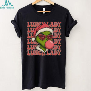 Lunch Lady Grinch Blowing Bubble Gum Christmas T Shirt