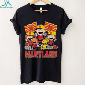 Maryland Terrapins Shop Snoopy Charlie Brown And Friends Terrapins Flags T Shirt